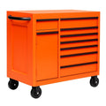 Werkzeugwagen aus Metall Orange mit 8 Schubladen und Rollen