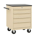 Werkzeugwagen aus Stahl mit 5 Schubladen und Rollen, Beige