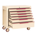 Stahl Werkzeugwagen mit 7 Schubladen Beige/Rot