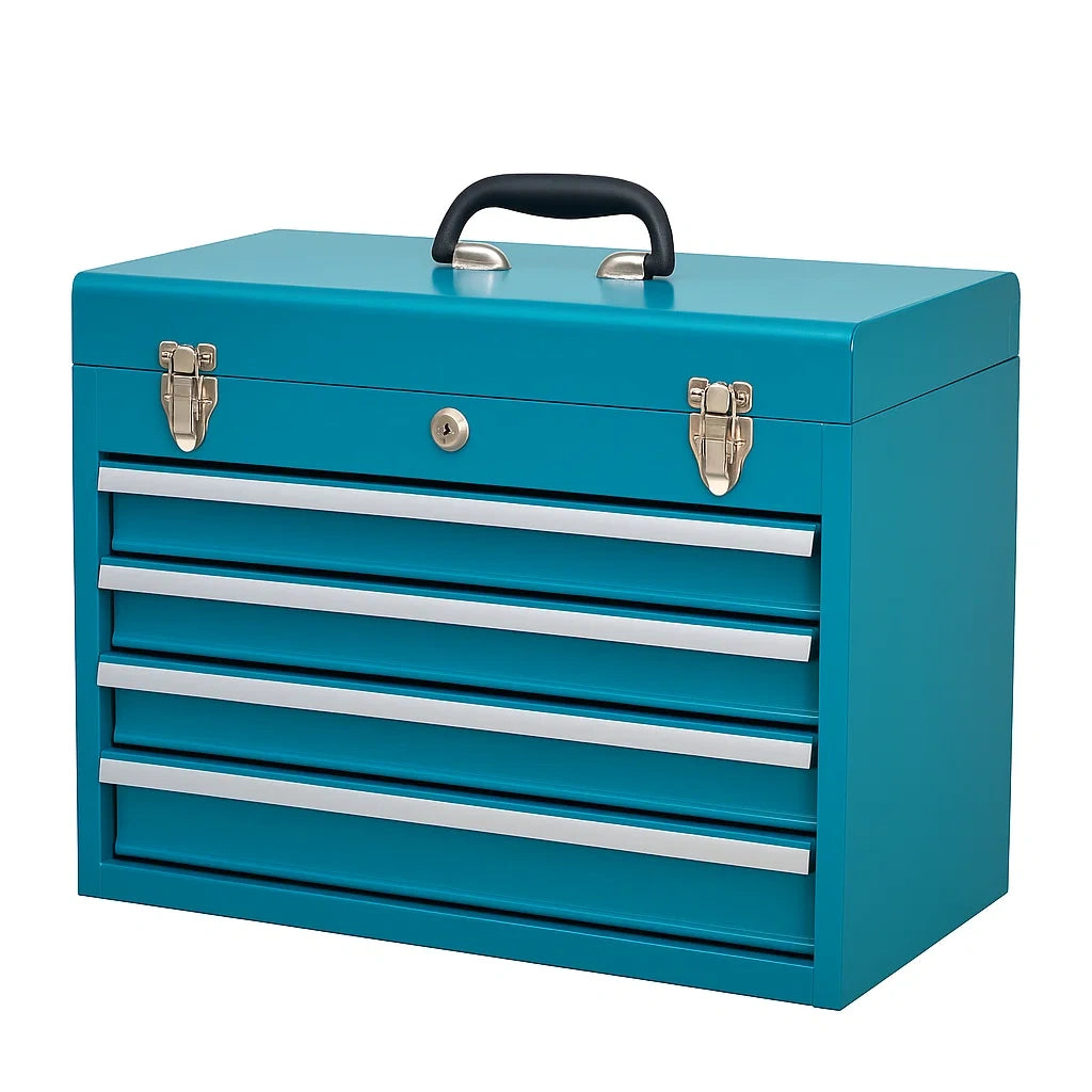 Stahl-Werkzeugkasten mit 4 Schubladen Blau 51 cm