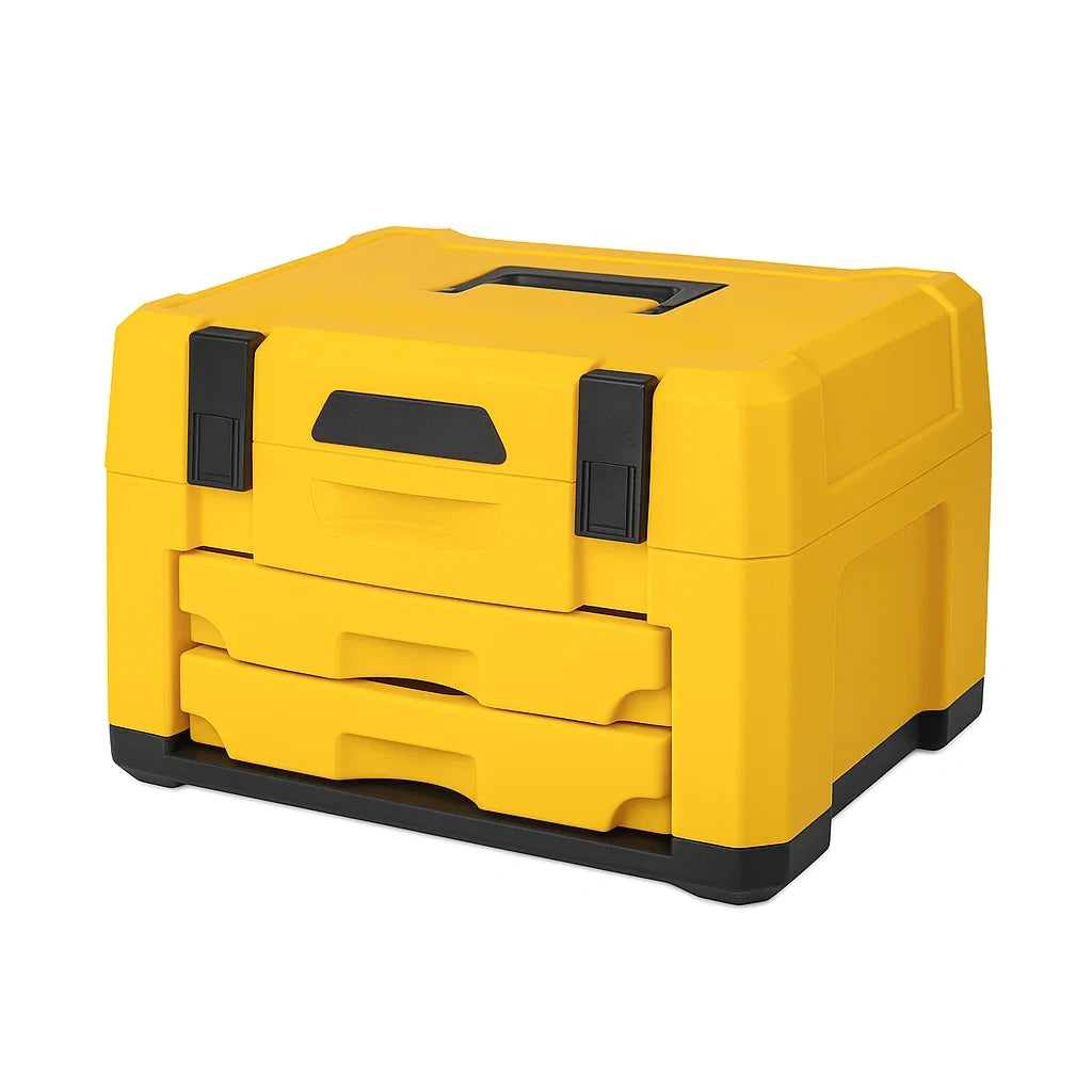 Werkzeugkoffer Polypropylen Gelb mit Schubladen 40x30x30 cm