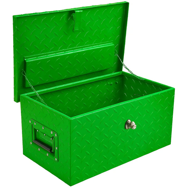 Grüne Metall-Werkzeugkiste mit Rautenmuster 50x30x25 cm