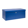 Metall Aufbewahrungsbox Blau mit Schloss 50x25x20 cm