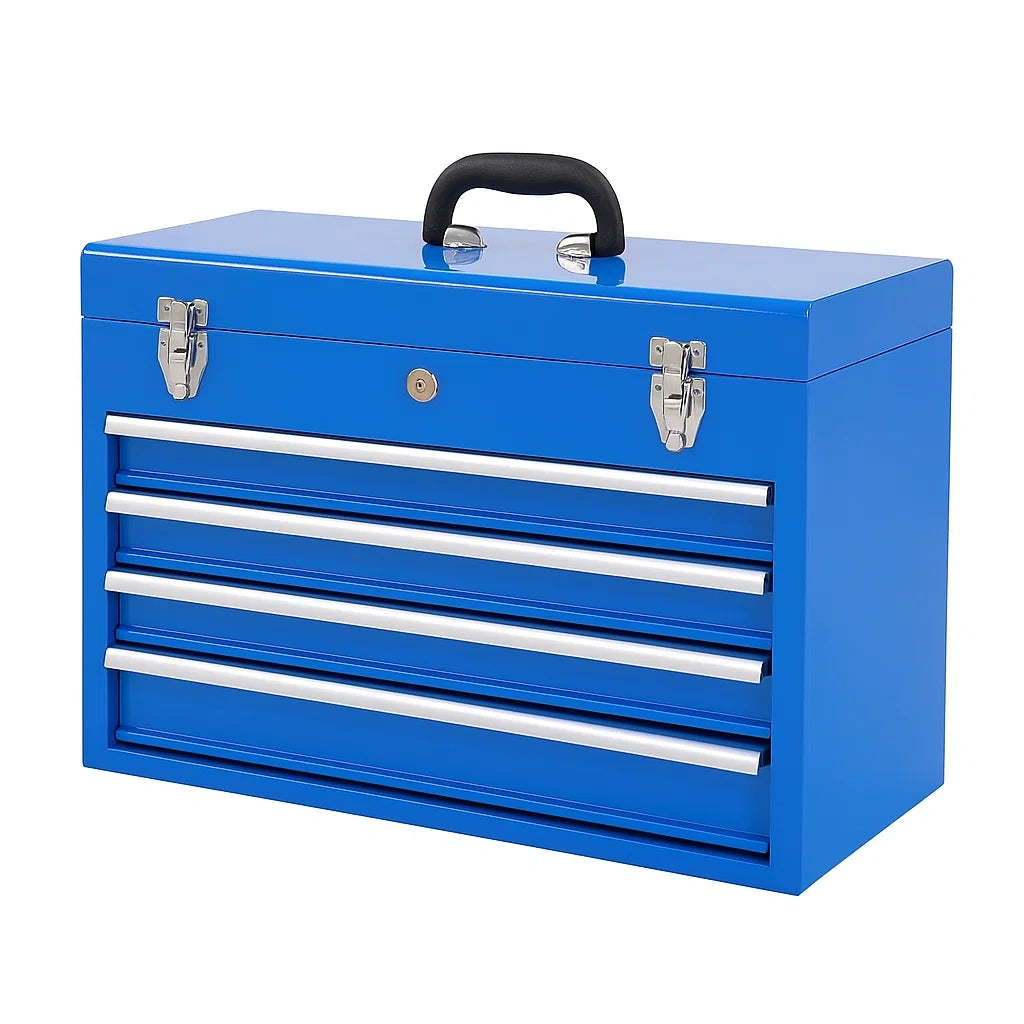Metall Werkzeugkasten Blau mit 4 Schubladen 52cm