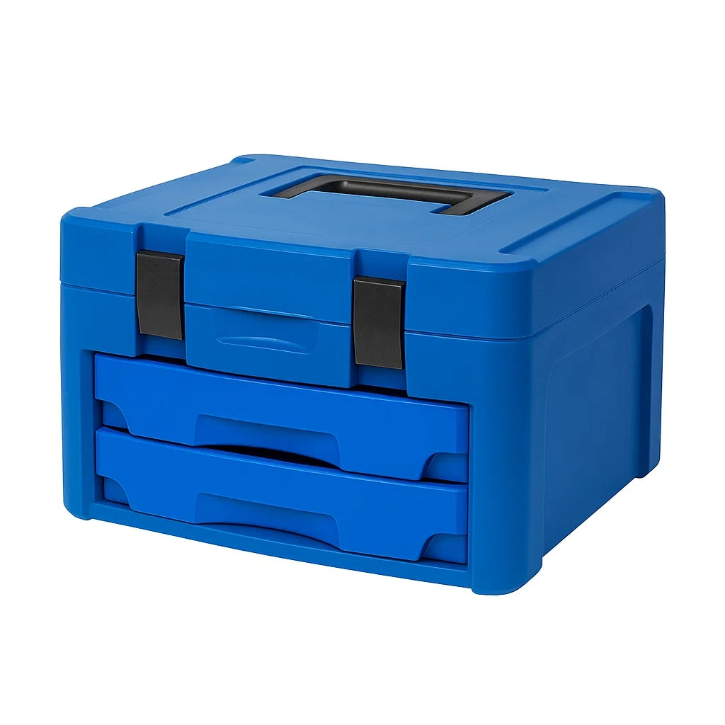 Werkzeugbox Kunststoff Blau mit 2 Schubladen 40x30x25 cm