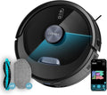 Cecotec Robotstofzuiger Conga M60 Dark Stofzuiger- en dweilrobot, motorzuiging 13000 Pa, gebruiksduur 200 minuten, Bluetooth en WLAN, app