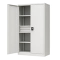 Metallschrank mit 2 Türen und Regalfächern 180x90x40 cm Weiß