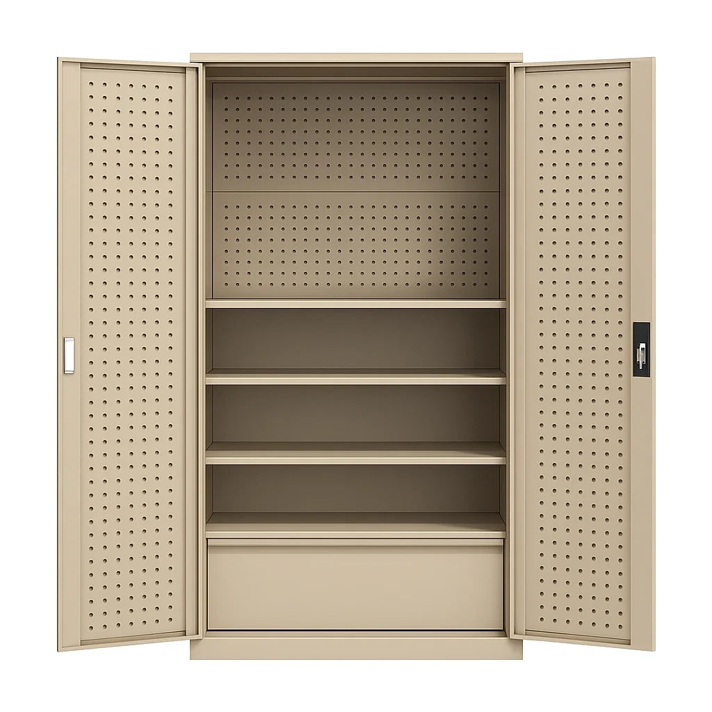 Metallschrank mit perforierten Türen Beige 175cm