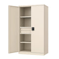 Metallschrank Beige mit Schloss und Regalen