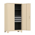 Metallschrank Beige mit Regalen und Schubladen 180x90x40 cm