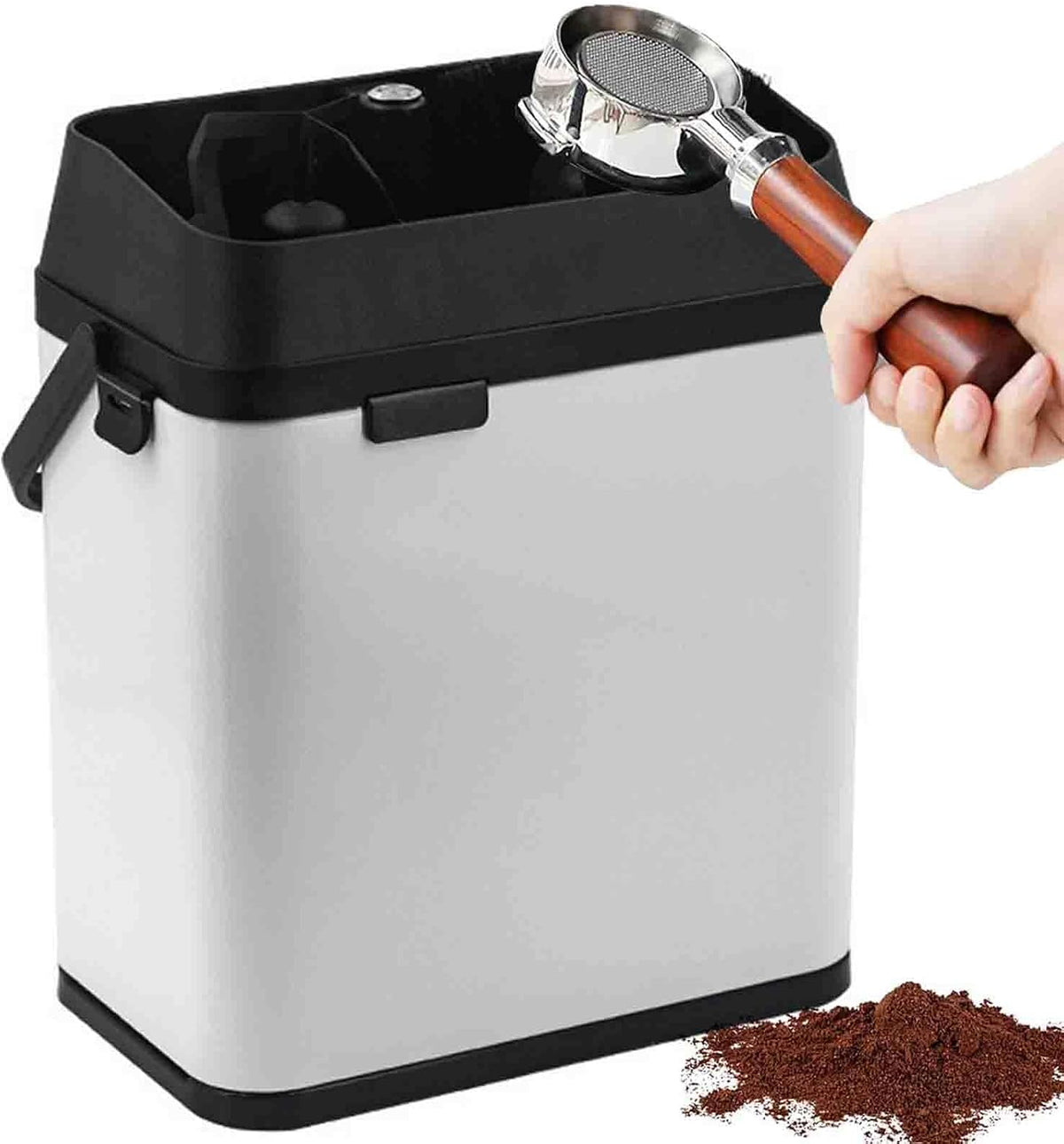 Hnbylmm Borstels Elektrische portafilter reinigingsmachine, met 3 schrapers en 1 borstelkop, automatische koffiedik reinigingsmachine, voor thuis