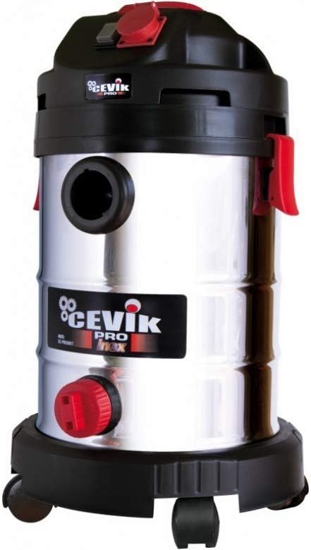 Cevik Nat- en droogzuiger PRO30XT stofzuiger, 1400 W, 230 V, grijs metallic, voor vaste stoffen en vloeistoffen