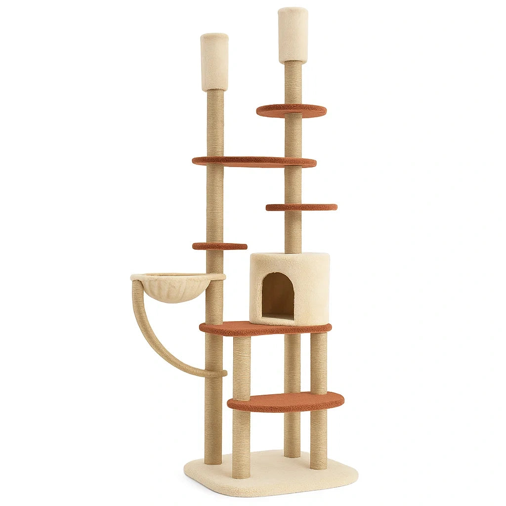 Katzenbaum Plüsch Sisal Beige/Braun 230-260cm