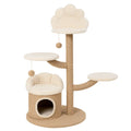 Kratzbaum für Katzen Beige Sisal mit Plüsch