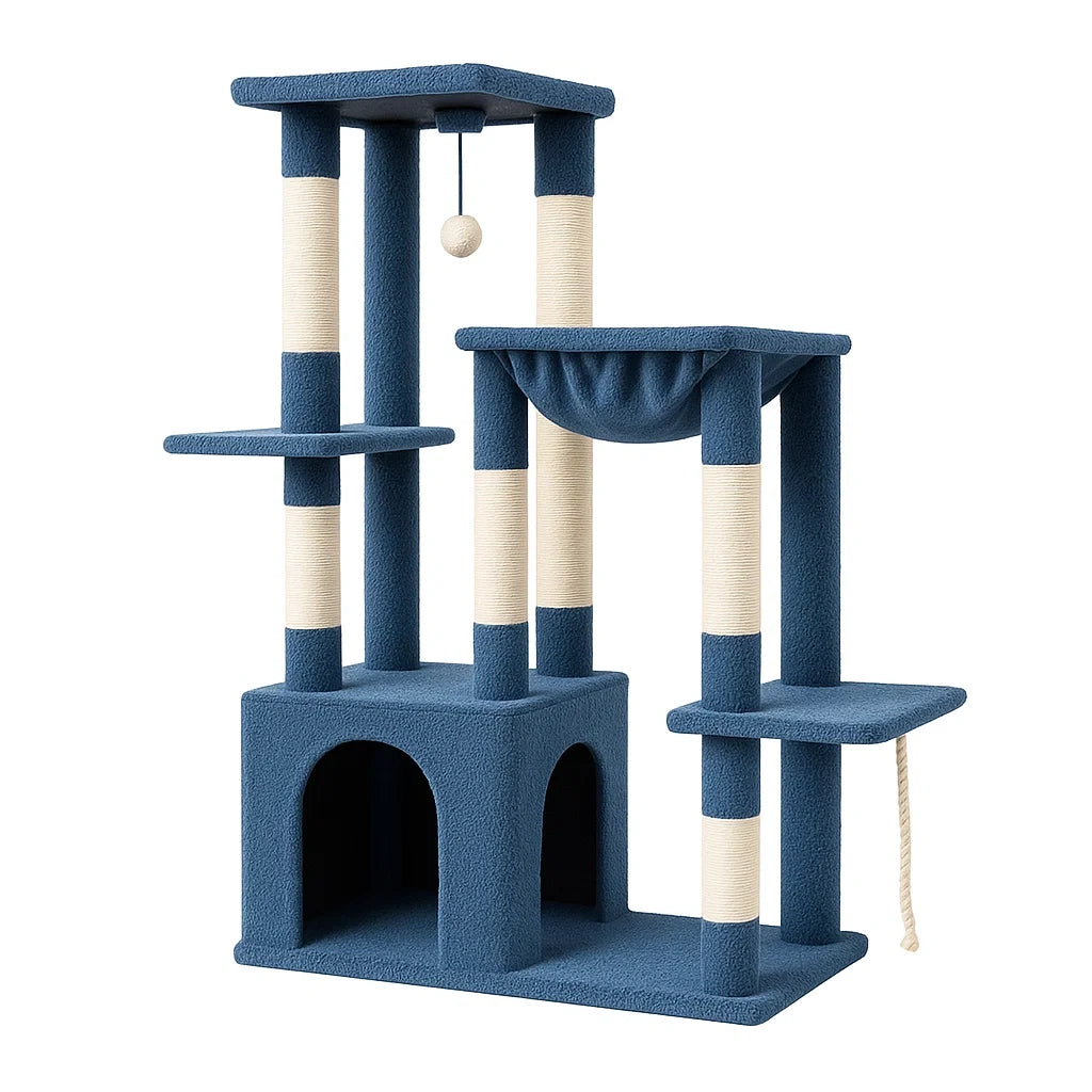 Katzenkratzbaum Blau Sisal Polyester 150cm