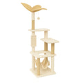 Katzen-Kletterbaum Beige Spanplatte Textil 150 cm