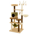 Katzenkratzbaum aus Plüsch und Sisal in Beige/Grün