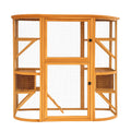 Holz Katzengehege mit verzinktem Drahtgitter Orange 150x50x100cm