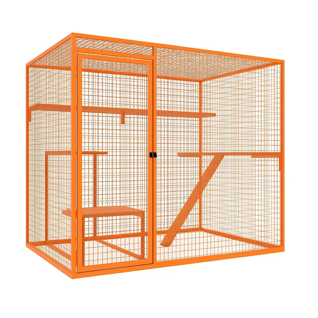 Metall Katzengehege Orange 200x100x150 cm