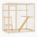 Metall-Katzenkäfig mit Holzplattformen und Rampe 200x100x150 cm