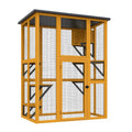 Großer Outdoor-Käfig aus Holz und Drahtgeflecht