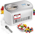 Springlane Kitchen Ijsmachine Elli 1,2 L, met zelfkoelende compressor 135w, ijsmaker gemaakt van roestvrij staal, met uitneembare bewaarcontainer