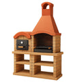Stein Pizzabackofen und Grill mit Schornstein