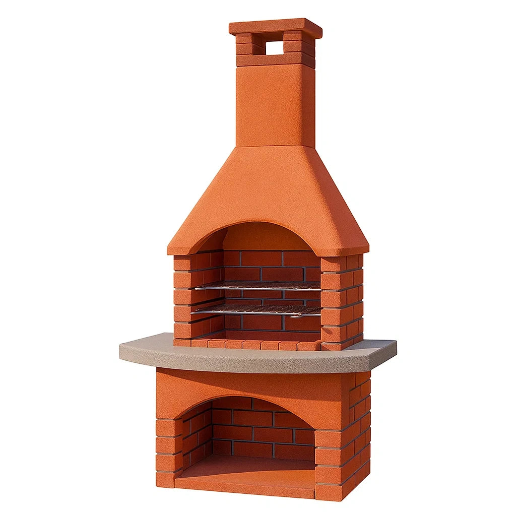 Gartenkamin Grill Ziegeloptik Beton Terrakotta