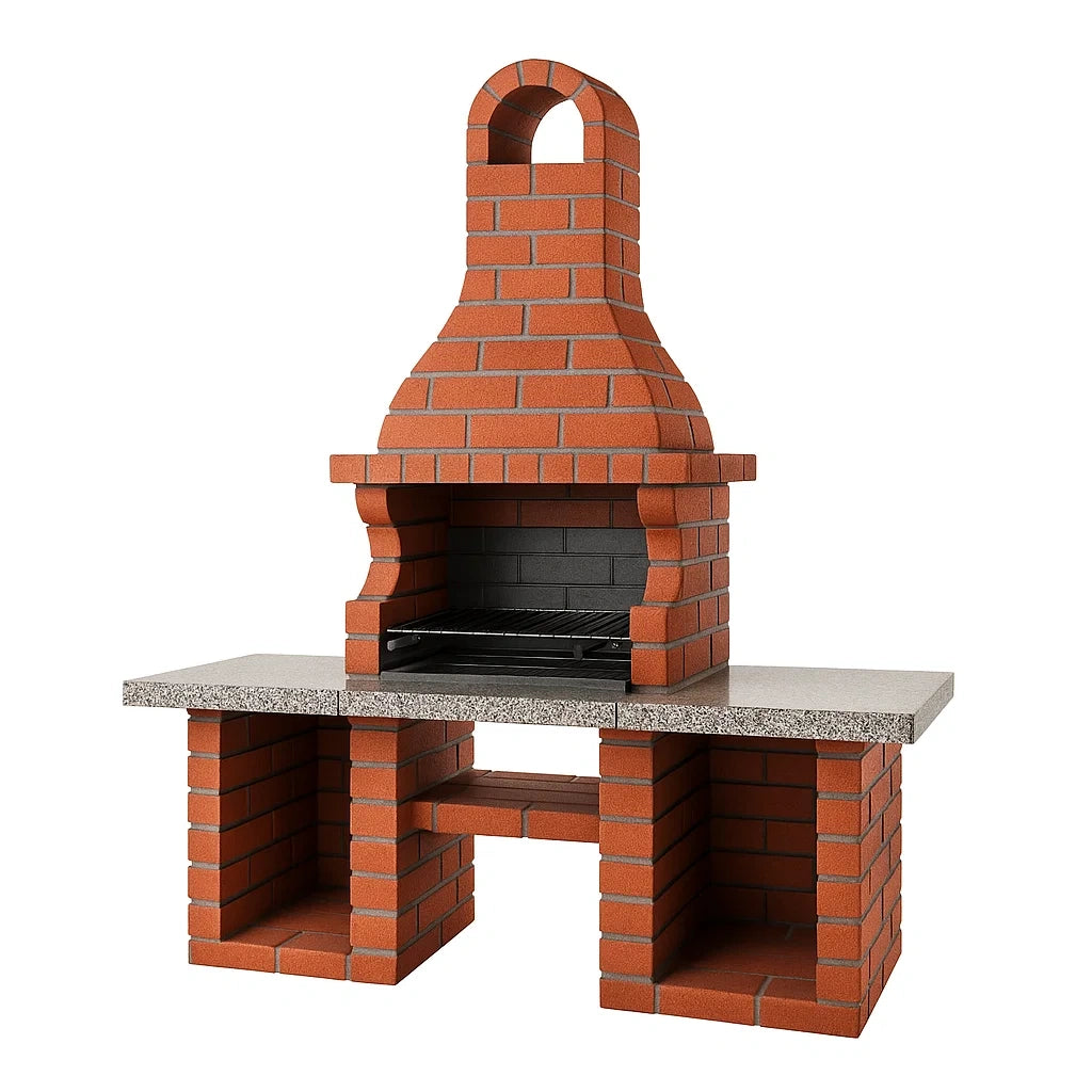 Ziegel Gartengrill mit Arbeitsfläche