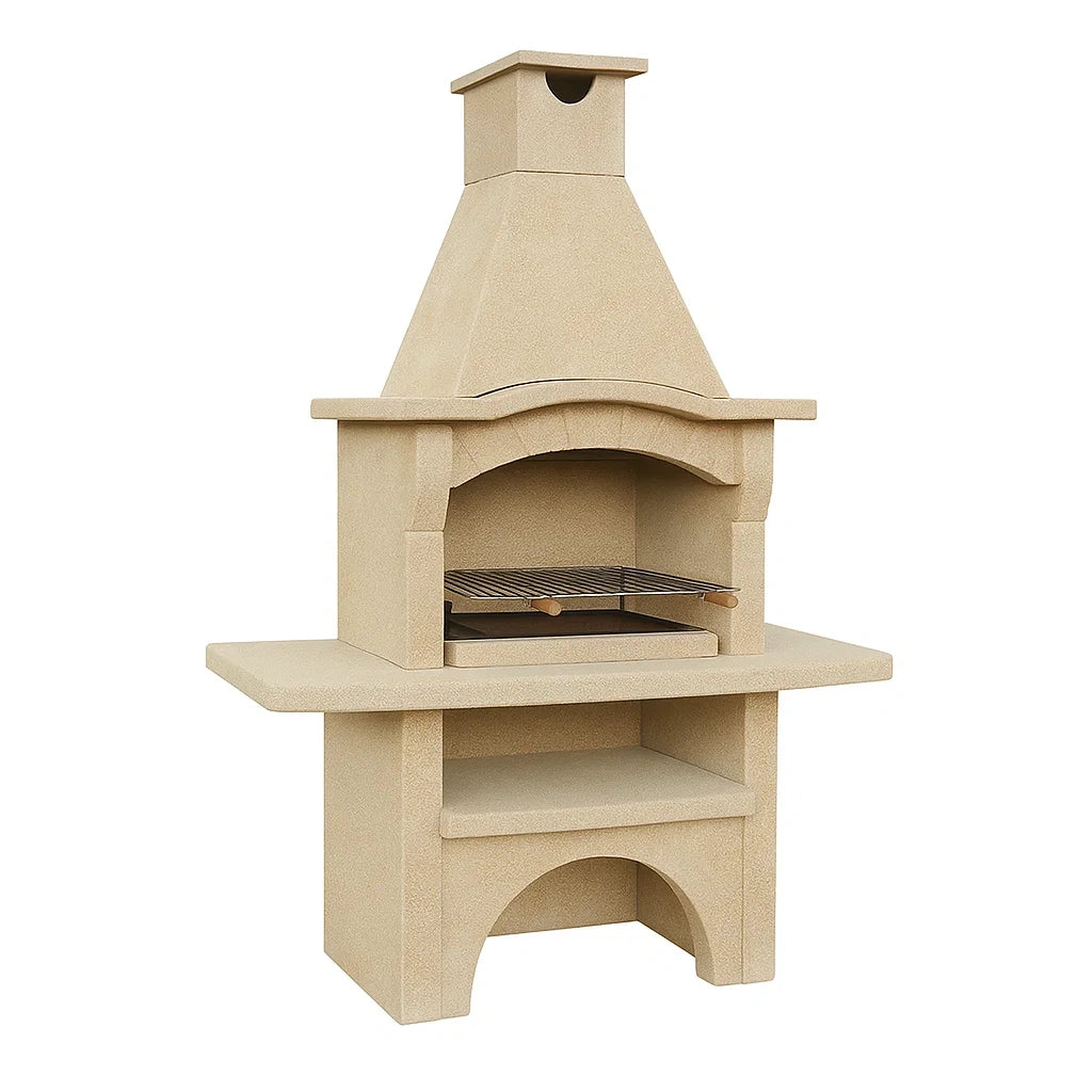 Beton-Gartengrillkamin mit Rost Beige