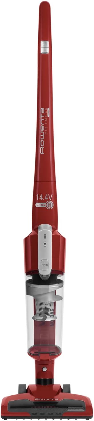 Rowenta Steelstofzuiger Air Force Light RH6543 Zakloos, 0,65 l, 80 dB, zonder zak, rood, stofzuiger en elektrische bezem, drogen, cycloon