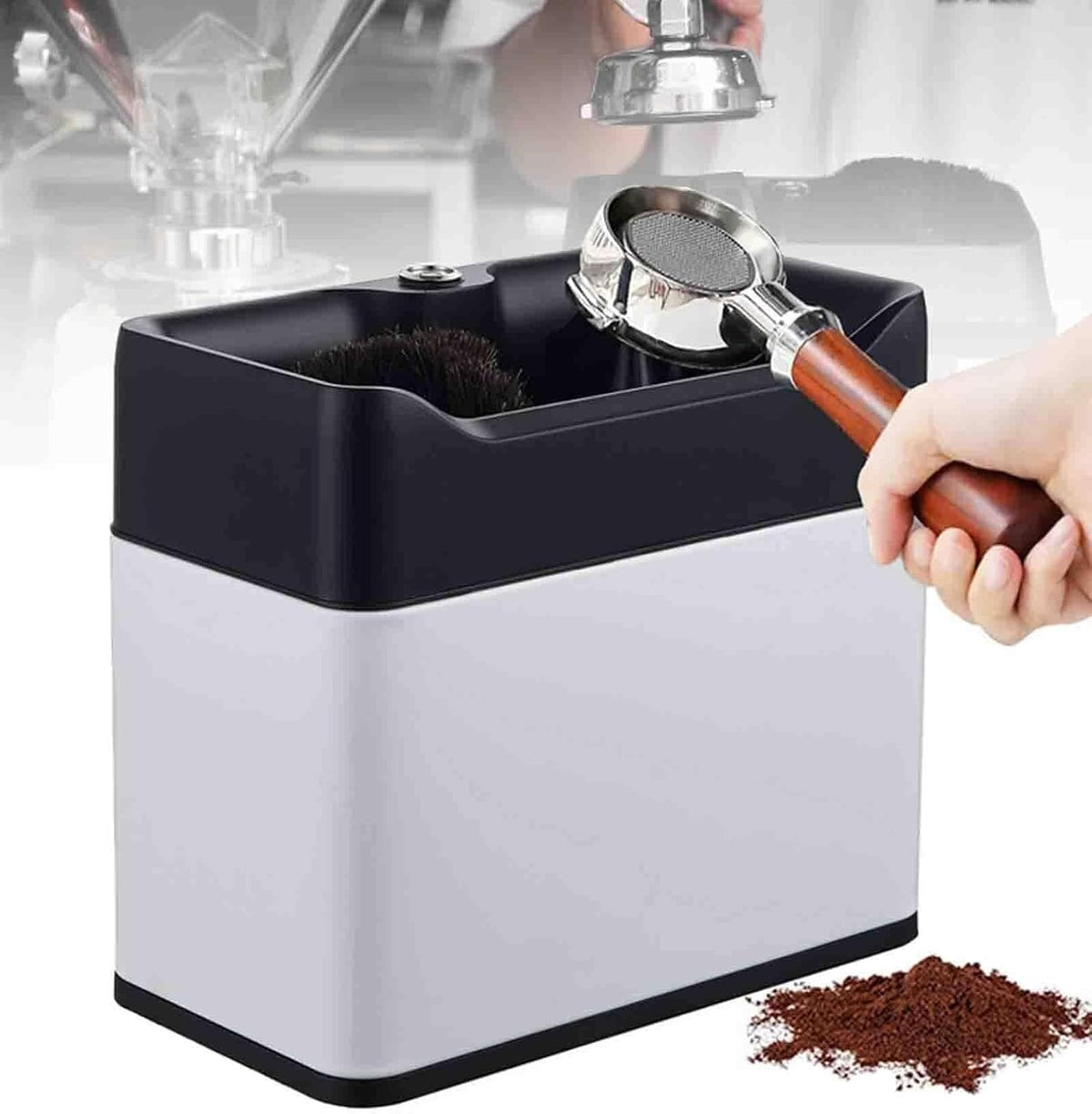 Borstels Elektrische Portafilter Reinigingsmachine, met 3 Schrapers & 1 Borstelkop, voor Thuis, Café