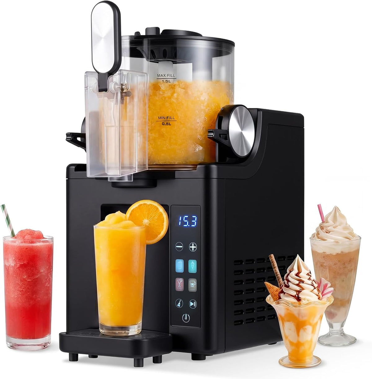 Costway Ijsmachine 1,5 l slushmachine, geen ijs nodig