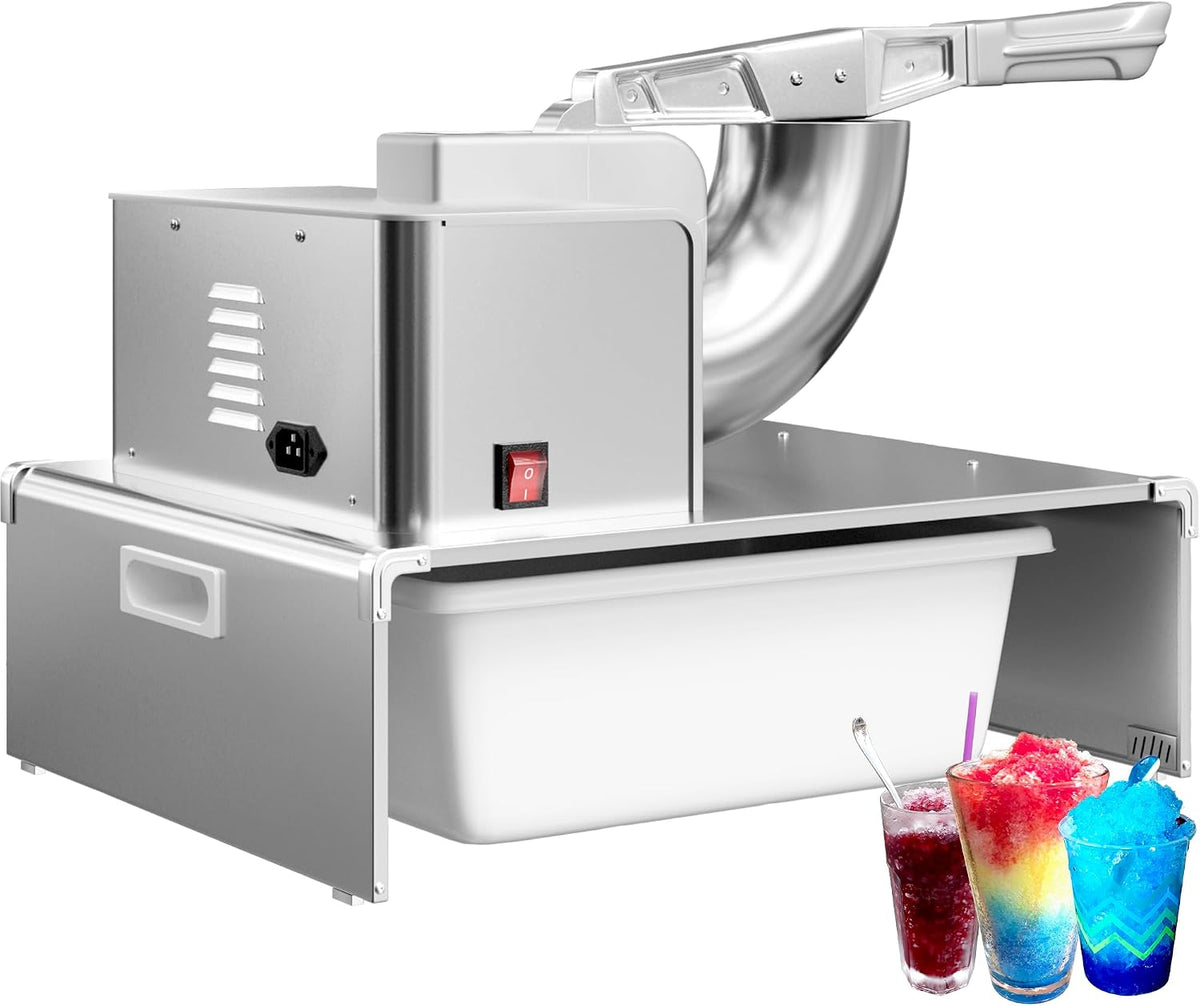 Valondino Ijsmachine Sneeuwkegelmachine geschoren ijs, 500 lbs/u commerciële ijsbreker geschoren ijsmachine pluizig, voor sneeuwkegels