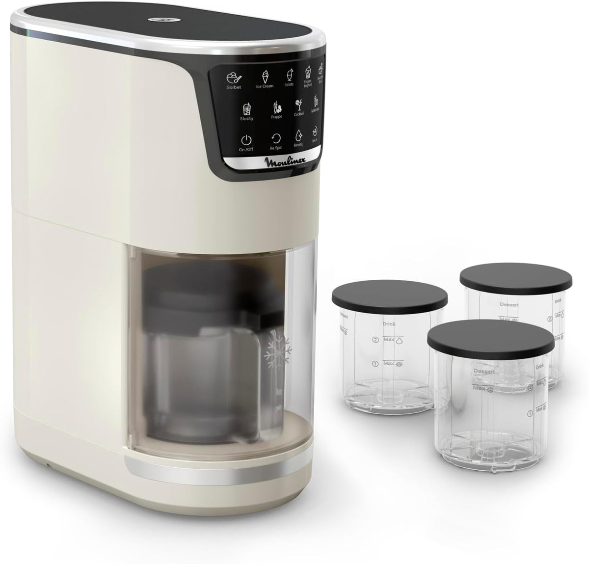 Ijsmachine Moulinex Dolci, 10 programma's in 1, wit