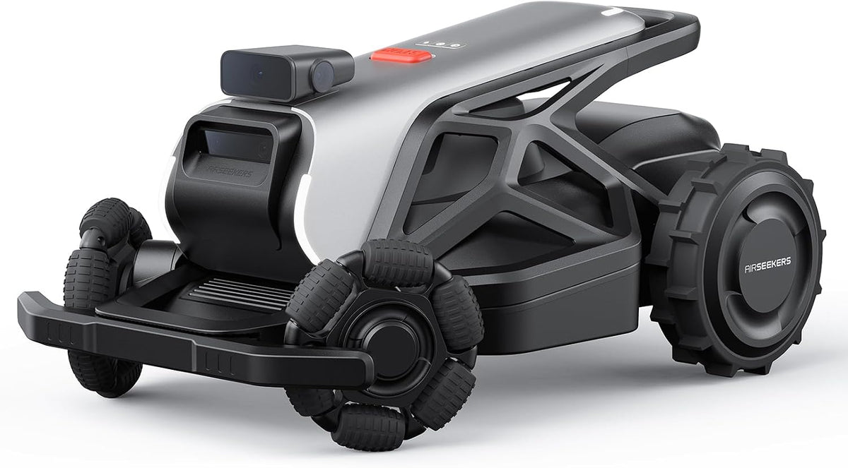 AirSeekers Robotmaaier Robotgrasmaaier, zonder begrenzingskabel 2400 m2, GPS VIO+3D Vision + RTK, IPX6 regenbestendig, met mulchfunctie, laadstation