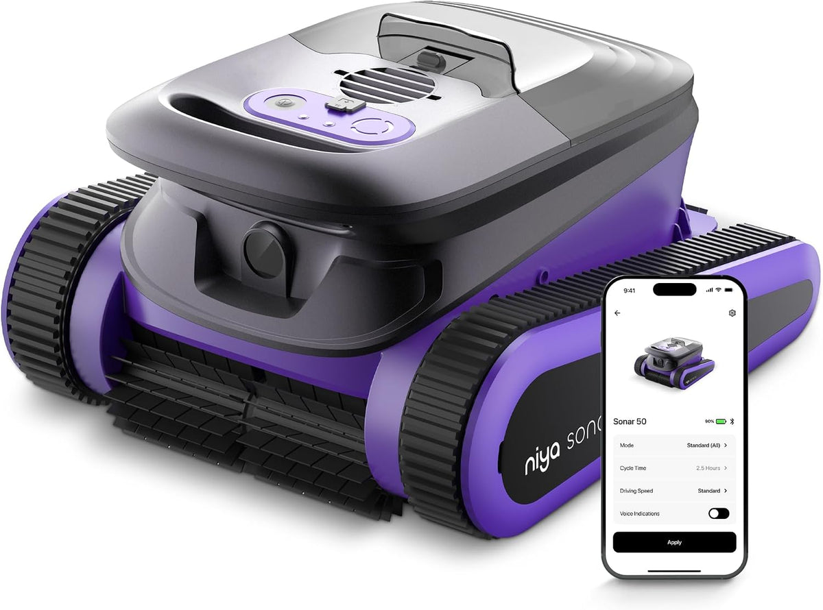 Dolphin Zwembadrobot Niya Sonar 50 draadloze robotstofzuiger, voor zwembaden van maximaal 12 meter lang, voor zwembaden van de makers van Dolphin