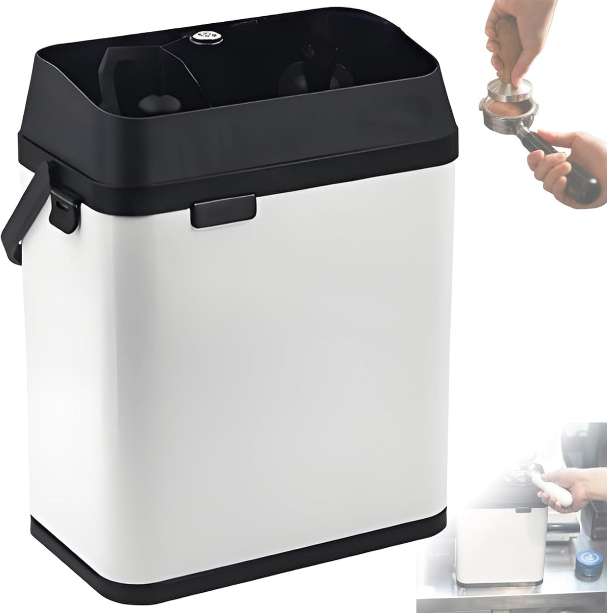 Borstels GwlThixion Elektrische Portafilter Reinigingsmachine, voor 58mm Koffie Portafilter wit, Eenvoudig te bedienen