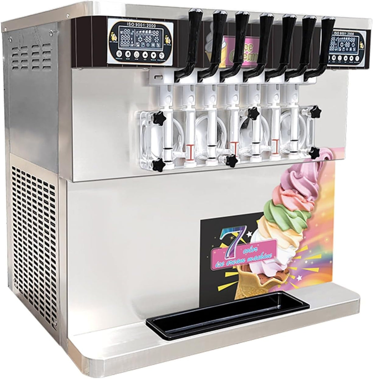 Grfit Ijsmachine Multi-smaak 7-gaats Desktop-ijsmachine Commerciële