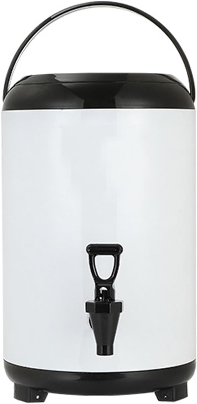 Piketu Waterdispenser Geïsoleerde drankautomaat, 12L, Wit, commerciële isolatie sap emmer, roestvrij staal heet water vat, voor koffie melk thee