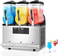 Vevor Ijsmachine Commerciële Slush- 12 l x 3 drievoudige tank machine, 144 kopjes roestvrij staal slush-ijsmachine, voor bevroren dranken