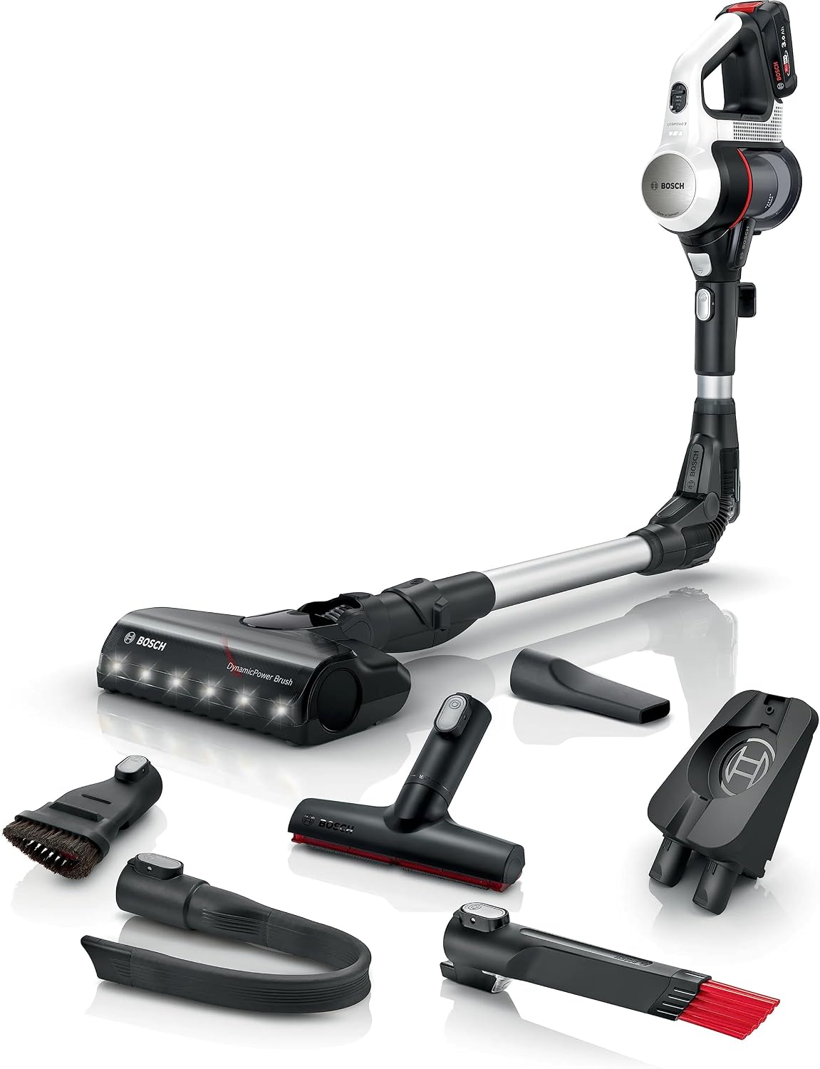 Bosch Steelstofzuiger BCS711XXL & elektrische bezem Zakloos 0,3 l Wit