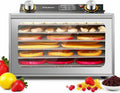 Ojhgrdfv Voedseldroger Compacte, Verstelbare Thermostaat En Timer, Voor Schokkerig En Fruit, Roestvrijstalen Droogmachine, Heteluchtcirculatiesysteem