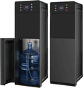 Jbknan Waterdispenser, 5-snelheden Watertemperatuursensor, modern Zwart Ontwerp, Met Bodemvulling, Warm/koud Waterkoelers, voor Woonkamers