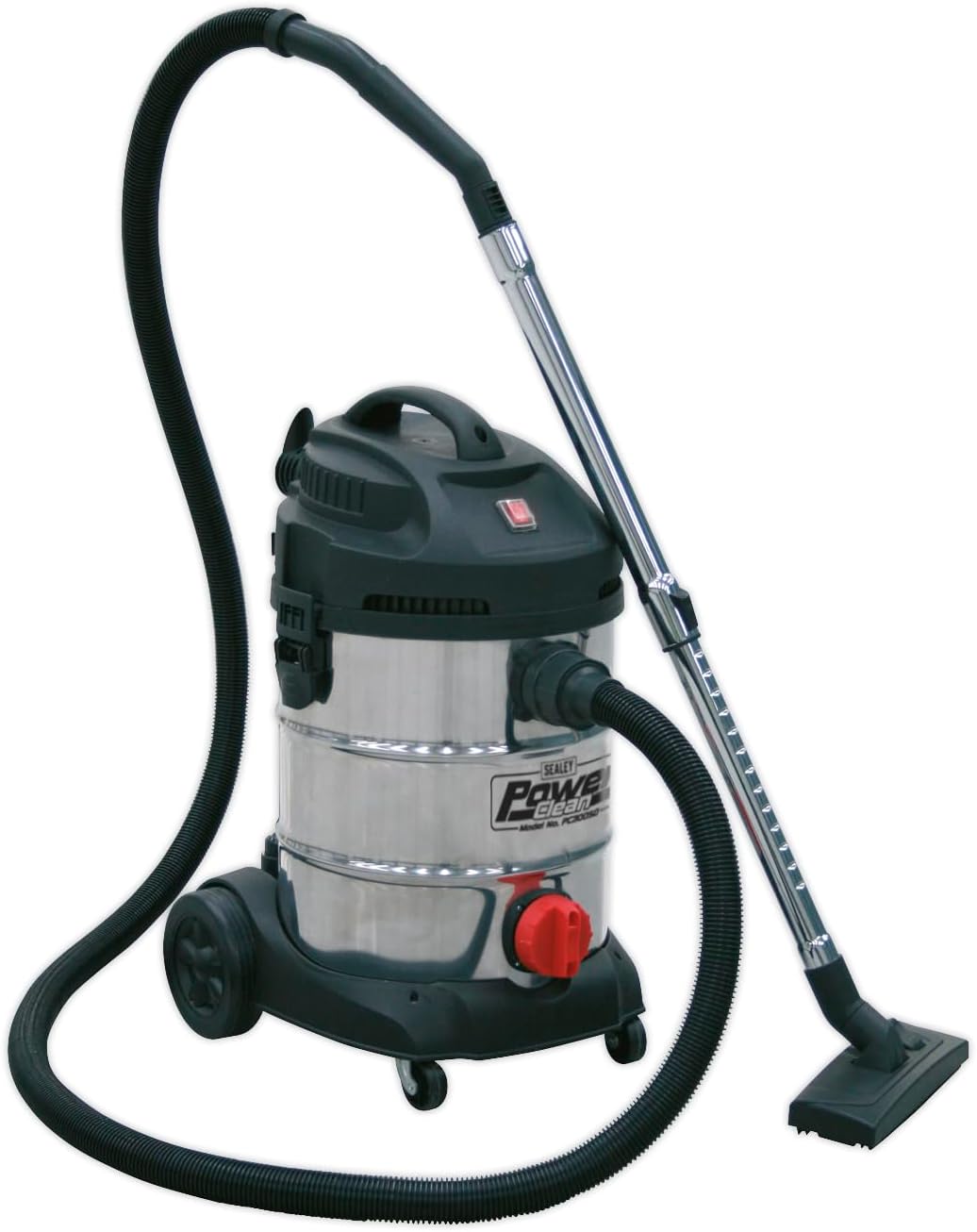 Sealey Stofzuiger, Industriële 30ltr 1400w/230v Roestvrij Bin, voor reinigen van vloeren