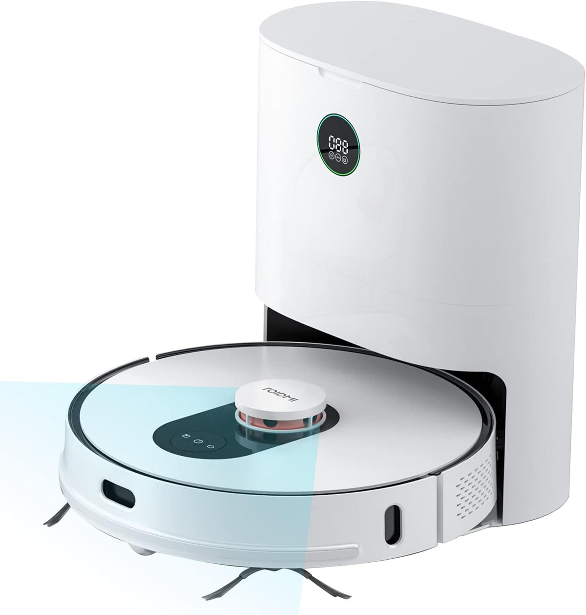 Roidmi Robotstofzuiger EVE Plus, 2700 Pa zuigkracht, met automatisch afzuigstation, app-besturing, dweilfunctie, LDS intelligente navigatie