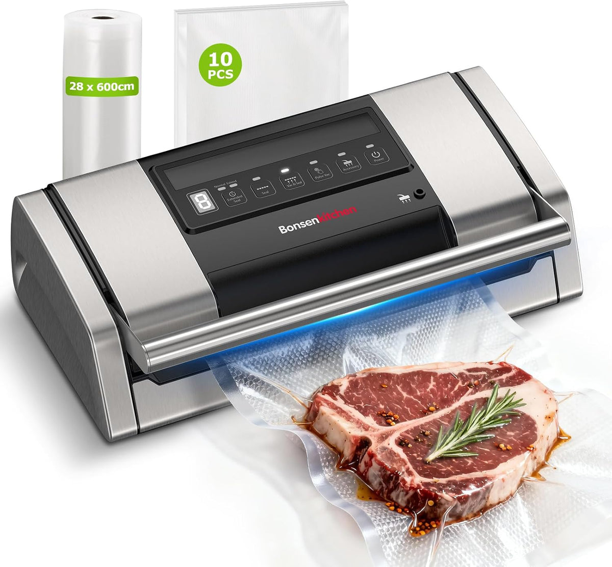 Bonsenkitchen Vacuümsealer Vacuümapparaat, zuigvermogen 15 l/min, VS5100