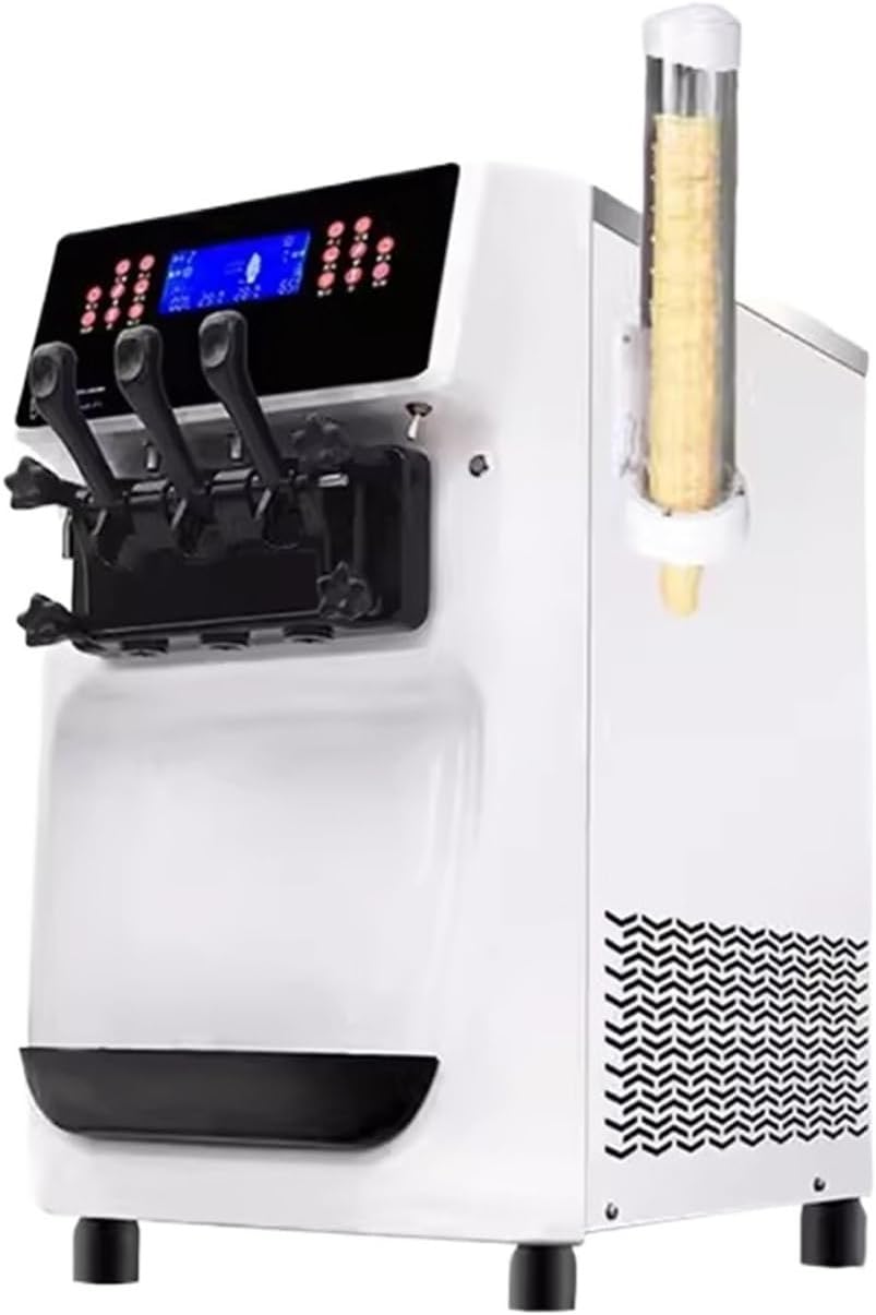 Ijsmachine Wotzov, 5-inch scherm, voor thuis of commercieel, commerciële ijsmachine, met dubbel systeem, zoete hoornmachine, ijsaccessoire