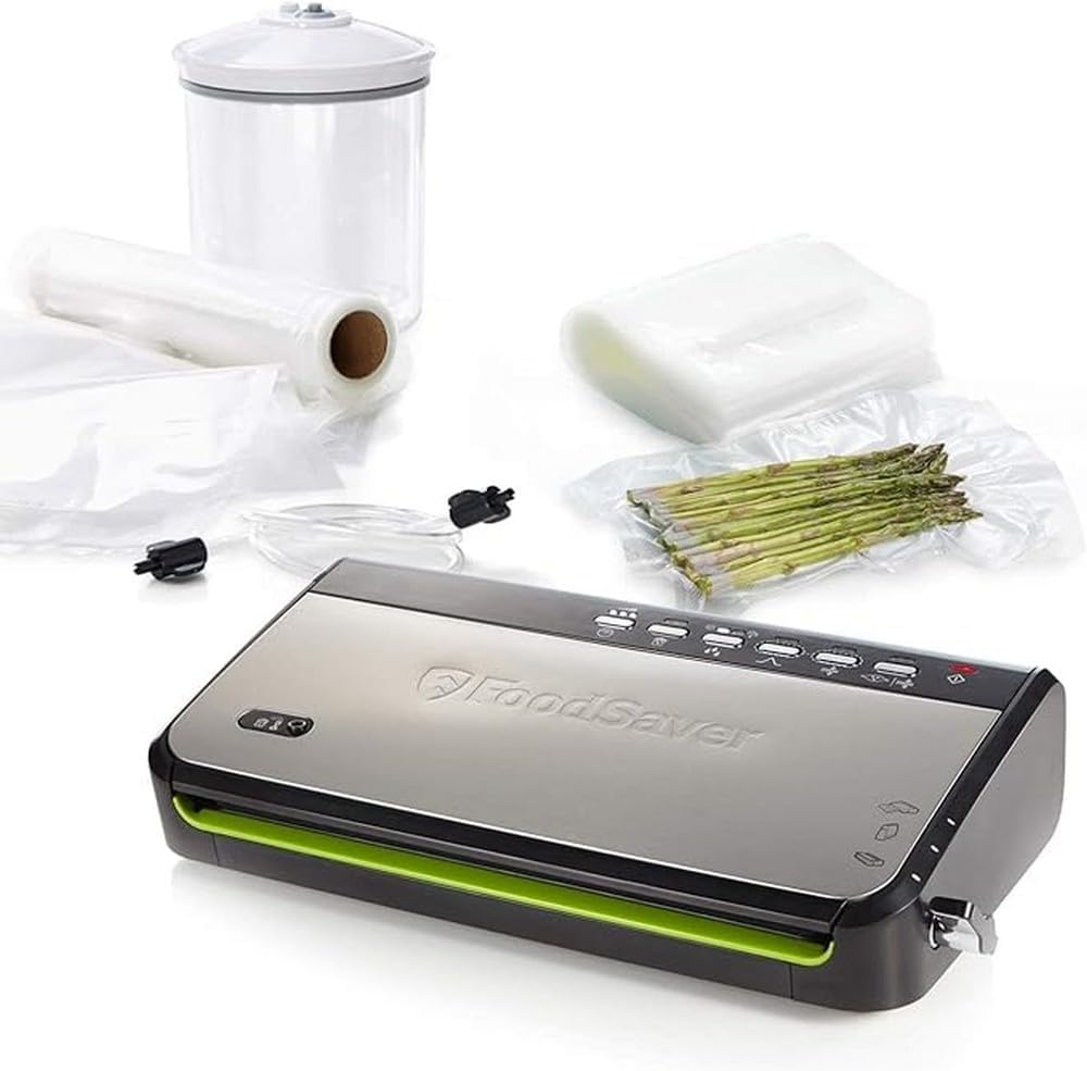 Vacuümsealer FoodSaver FFS005X vacuümmachine, inclusief accessoires en bijpassende vacuümzakken, met opbergvak, voor rol en snijder, pulsfunctie