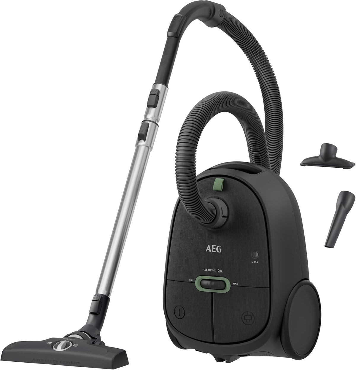 Stofzuiger AEG AB61C1, Stil Geluid van 73 dB, Krachtige 850W Motor, 12m Actieradius, Granite grijs, met Zak
